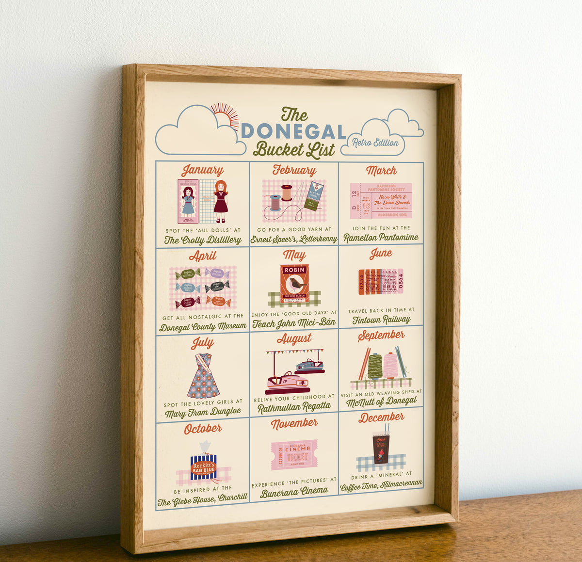 Giclée Print The Donegal Bucket List Retro Edition Laura Buchanan